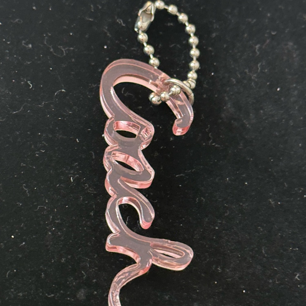 Coach Pink Script Keychain -‎ Bag Charm Authentic Coach ACCESSORY! - Picture 6 of 10